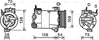 Ava Quality Cooling FDAK478 - Compressor, air conditioning autospares.lv