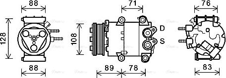 Ava Quality Cooling FDAK571 - Compressor, air conditioning autospares.lv