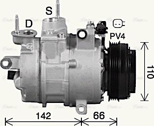 Ava Quality Cooling FDAK670 - Compressor, air conditioning autospares.lv