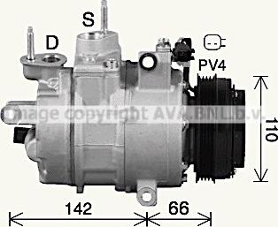 Ava Quality Cooling FDK670 - Compressor, air conditioning autospares.lv