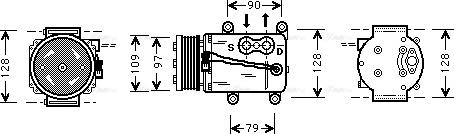 Ava Quality Cooling FD K105 - Compressor, air conditioning autospares.lv