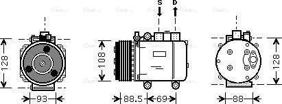 Ava Quality Cooling FDAK174 - Compressor, air conditioning autospares.lv