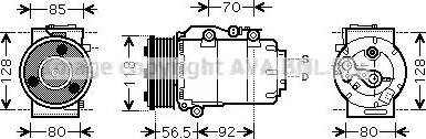 Ava Quality Cooling FD K394 - Compressor, air conditioning autospares.lv