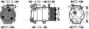 Ava Quality Cooling FDAK391 - Compressor, air conditioning autospares.lv