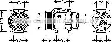 Ava Quality Cooling FD K378 - Compressor, air conditioning autospares.lv