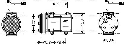 Ava Quality Cooling FDAK281 - Compressor, air conditioning autospares.lv