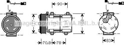 Ava Quality Cooling FD K281 - Compressor, air conditioning autospares.lv