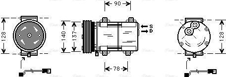 Ava Quality Cooling FDAK288 - Compressor, air conditioning autospares.lv