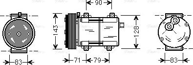 Ava Quality Cooling FDAK279 - Compressor, air conditioning autospares.lv