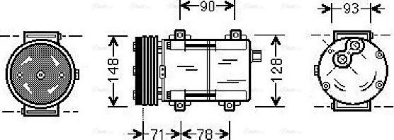 Ava Quality Cooling FDAK277 - Compressor, air conditioning autospares.lv