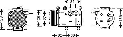 Ava Quality Cooling FD K419 - Compressor, air conditioning autospares.lv