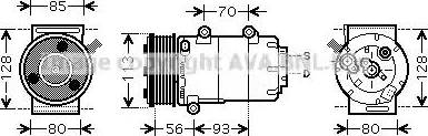 Ava Quality Cooling FD K416 - Compressor, air conditioning autospares.lv