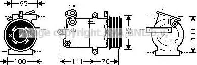 Ava Quality Cooling FD K417 - Compressor, air conditioning autospares.lv