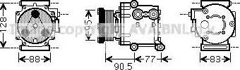 Ava Quality Cooling FD K434 - Compressor, air conditioning autospares.lv