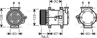 Ava Quality Cooling FD K432 - Compressor, air conditioning autospares.lv