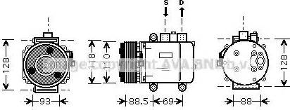 Ava Quality Cooling FD K420 - Compressor, air conditioning autospares.lv