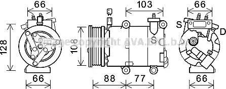 Ava Quality Cooling FDK585 - Compressor, air conditioning autospares.lv