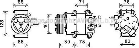 Ava Quality Cooling FDK571 - Compressor, air conditioning autospares.lv