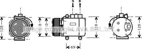 Ava Quality Cooling FD K045 - Compressor, air conditioning autospares.lv