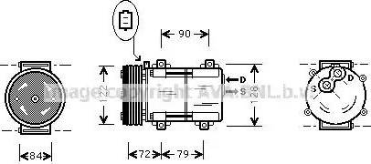 Ava Quality Cooling FD K351 - Compressor, air conditioning autospares.lv