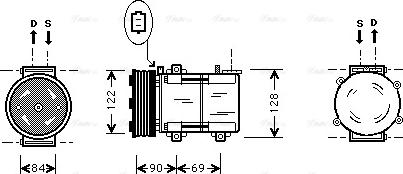 Ava Quality Cooling FD K352 - Compressor, air conditioning autospares.lv