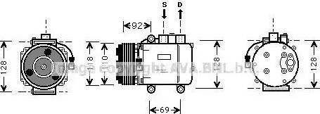 Ava Quality Cooling FDK357 - Compressor, air conditioning autospares.lv