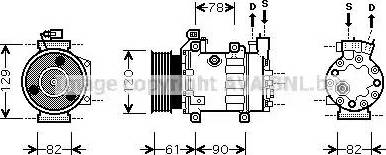 Ava Quality Cooling FD K363 - Compressor, air conditioning autospares.lv