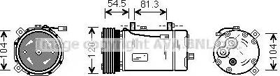 Ava Quality Cooling FD K307 - Compressor, air conditioning autospares.lv