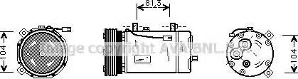 Ava Quality Cooling FD K267 - Compressor, air conditioning autospares.lv