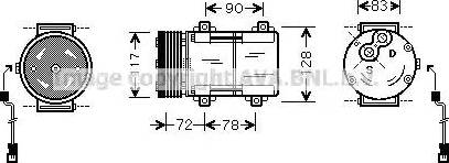 Ava Quality Cooling FD K285 - Compressor, air conditioning autospares.lv