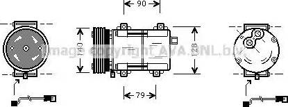 Ava Quality Cooling FD K288 - Compressor, air conditioning autospares.lv