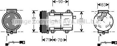 Ava Quality Cooling FD K283 - Compressor, air conditioning autospares.lv