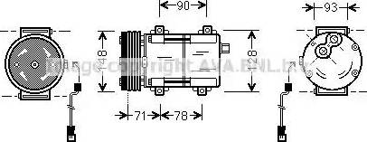 Ava Quality Cooling FD K277 - Compressor, air conditioning autospares.lv