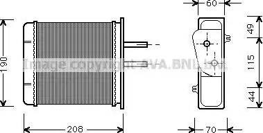 Ava Quality Cooling FT 6150 - Heat Exchanger, interior heating autospares.lv