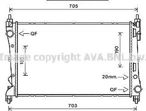 Ava Quality Cooling FT2449 - Radiator, engine cooling autospares.lv