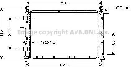 Ava Quality Cooling FT 2190 - Radiator, engine cooling autospares.lv