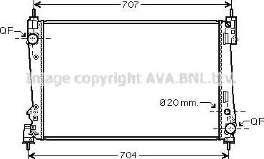 Ava Quality Cooling FT 2312 - Radiator, engine cooling autospares.lv