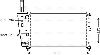 Ava Quality Cooling FT 2228 - Radiator, engine cooling autospares.lv