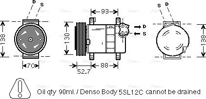 Ava Quality Cooling FTAK088 - Compressor, air conditioning autospares.lv