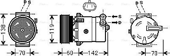 Ava Quality Cooling FTAK383 - Compressor, air conditioning autospares.lv