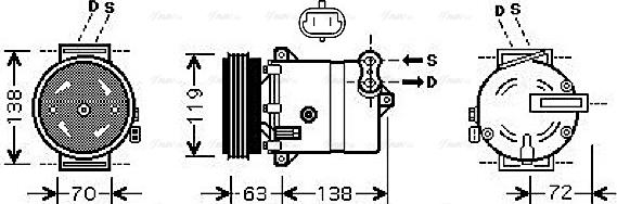 Ava Quality Cooling FTAK334 - Compressor, air conditioning autospares.lv