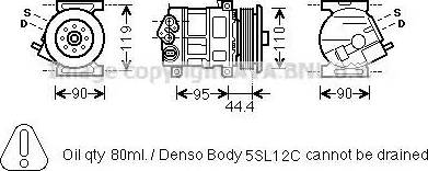 Ava Quality Cooling FTK457 - Compressor, air conditioning autospares.lv