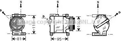 Ava Quality Cooling FT K090 - Compressor, air conditioning autospares.lv