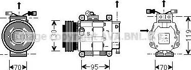 Ava Quality Cooling FT K049 - Compressor, air conditioning autospares.lv