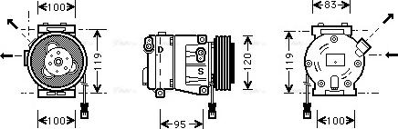 Ava Quality Cooling FT K050 - Compressor, air conditioning autospares.lv