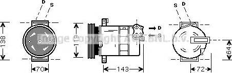 Ava Quality Cooling FT K086 - Compressor, air conditioning autospares.lv