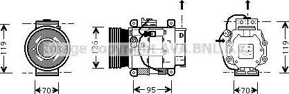 Ava Quality Cooling FT K036 - Compressor, air conditioning autospares.lv