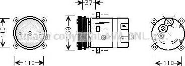 Ava Quality Cooling FT K198 - Compressor, air conditioning autospares.lv