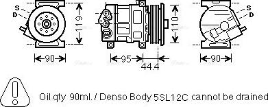 Ava Quality Cooling FTK394 - Compressor, air conditioning autospares.lv