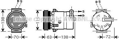 Ava Quality Cooling FT K334 - Compressor, air conditioning autospares.lv